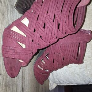 Burgundy Strappy Heels